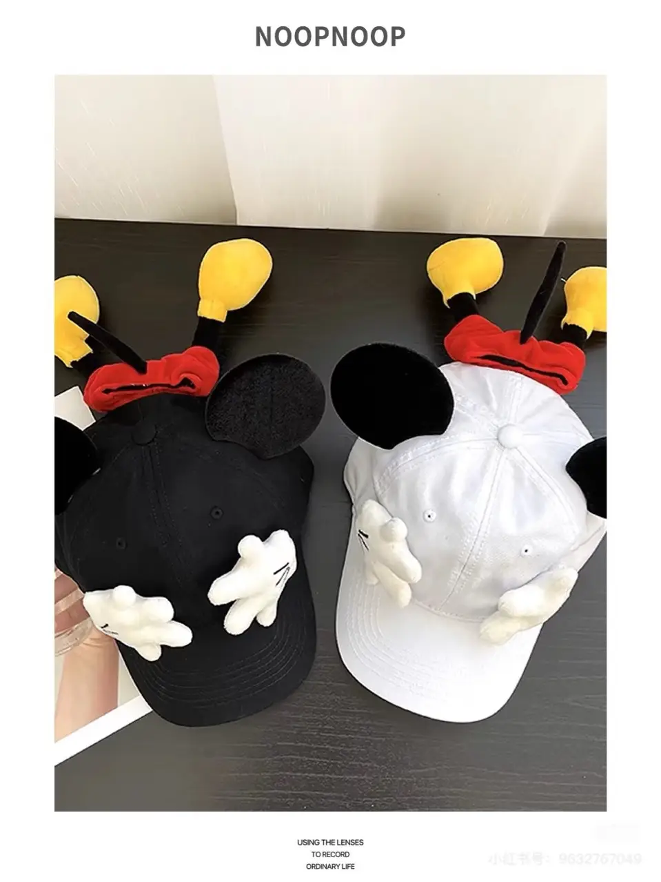 Mickey Mouse Yellow Baseball Cap with White Gloves — feature 1