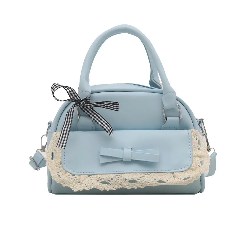 Black Lace Silk Scarf Crossbody Bag for Women - Image 9