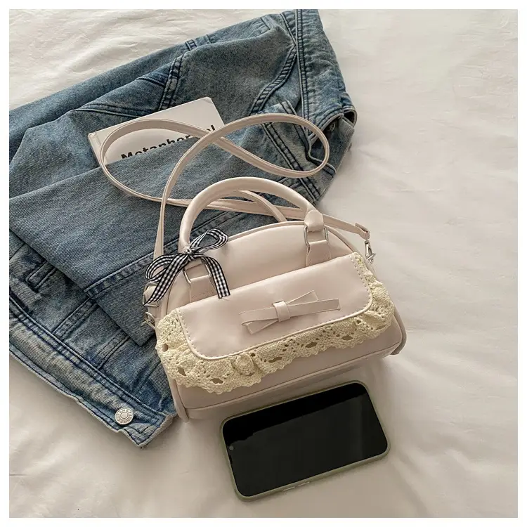 Black Lace Silk Scarf Crossbody Bag for Women — feature 10