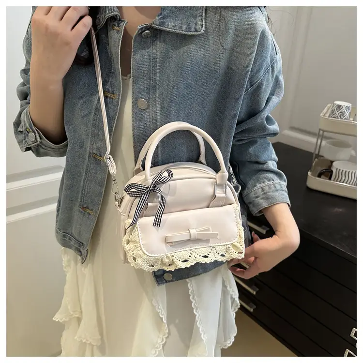 Black Lace Silk Scarf Crossbody Bag for Women — feature 11