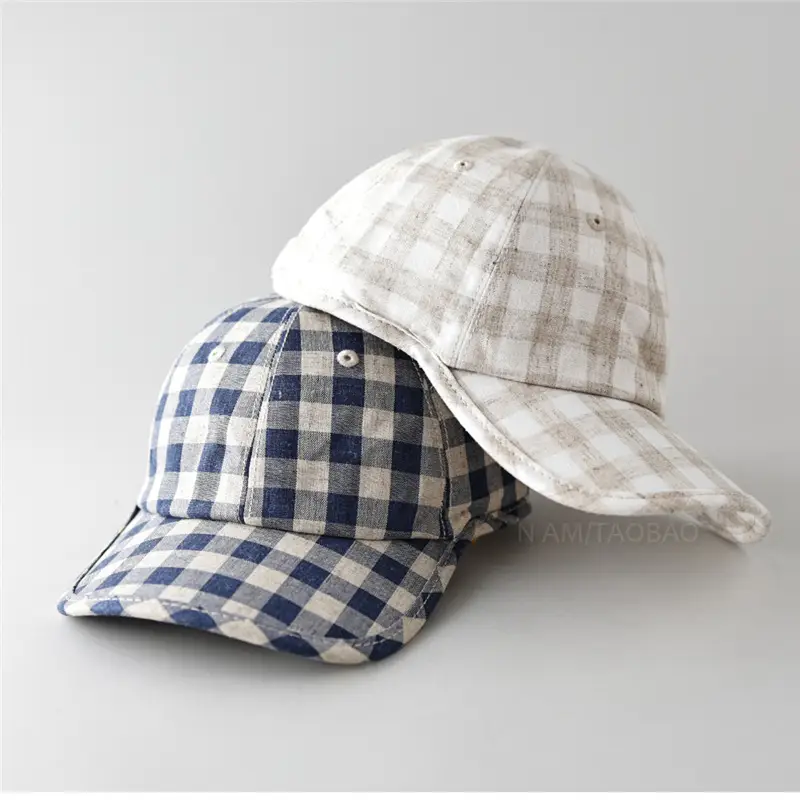 Spring Plaid Duck Cap for Men Women Sunshade