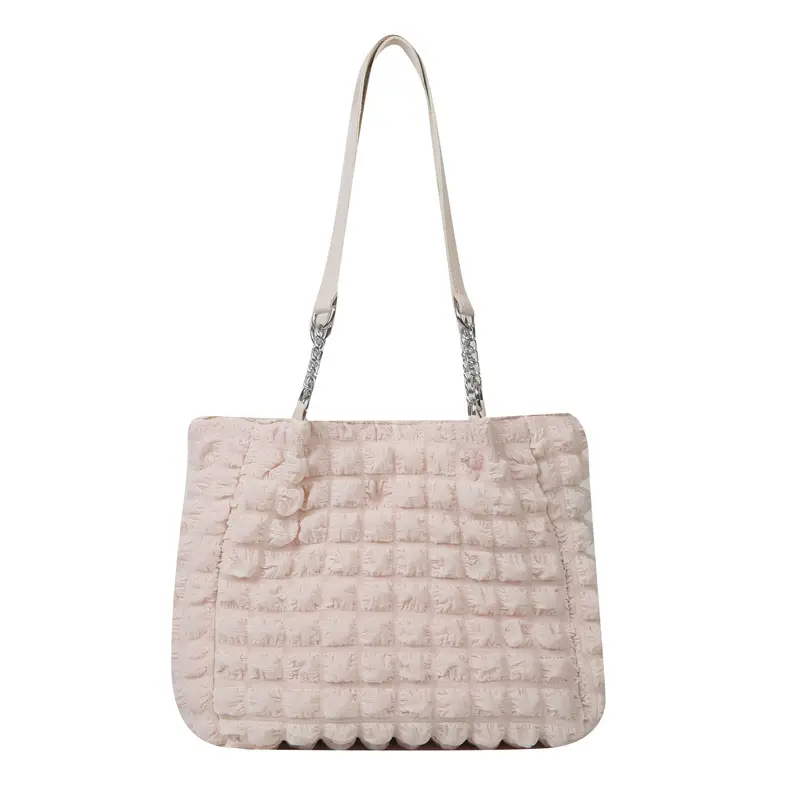 White Bubble Tote Bag Large Capacity Casual Shoulder Bag - Image 8