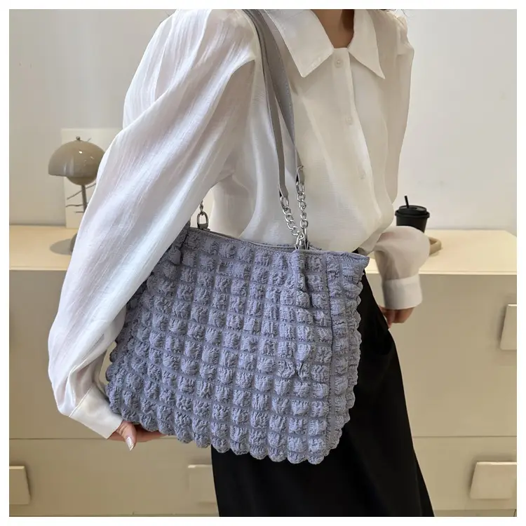 White Bubble Tote Bag Large Capacity Casual Shoulder Bag — feature 10