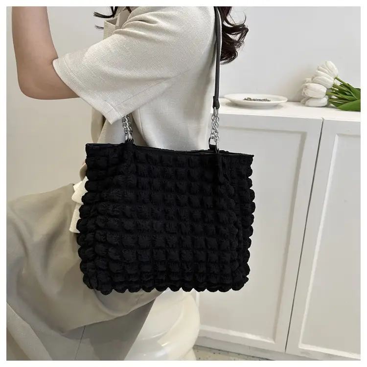 White Bubble Tote Bag Large Capacity Casual Shoulder Bag — feature 14