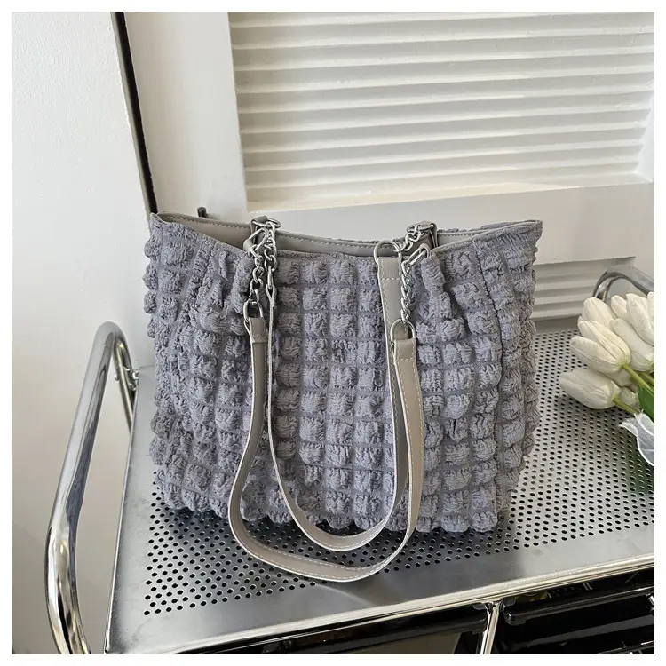 White Bubble Tote Bag Large Capacity Casual Shoulder Bag — feature 19