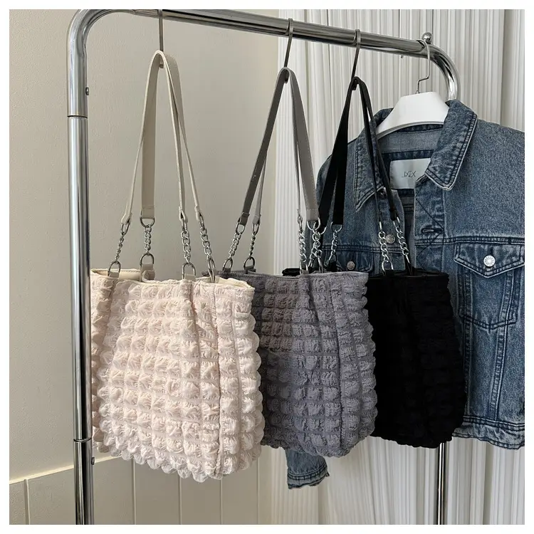 White Bubble Tote Bag Large Capacity Casual Shoulder Bag — feature 22