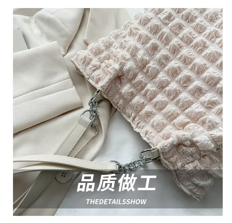 White Bubble Tote Bag Large Capacity Casual Shoulder Bag — feature 4