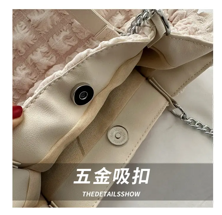 White Bubble Tote Bag Large Capacity Casual Shoulder Bag — feature 5
