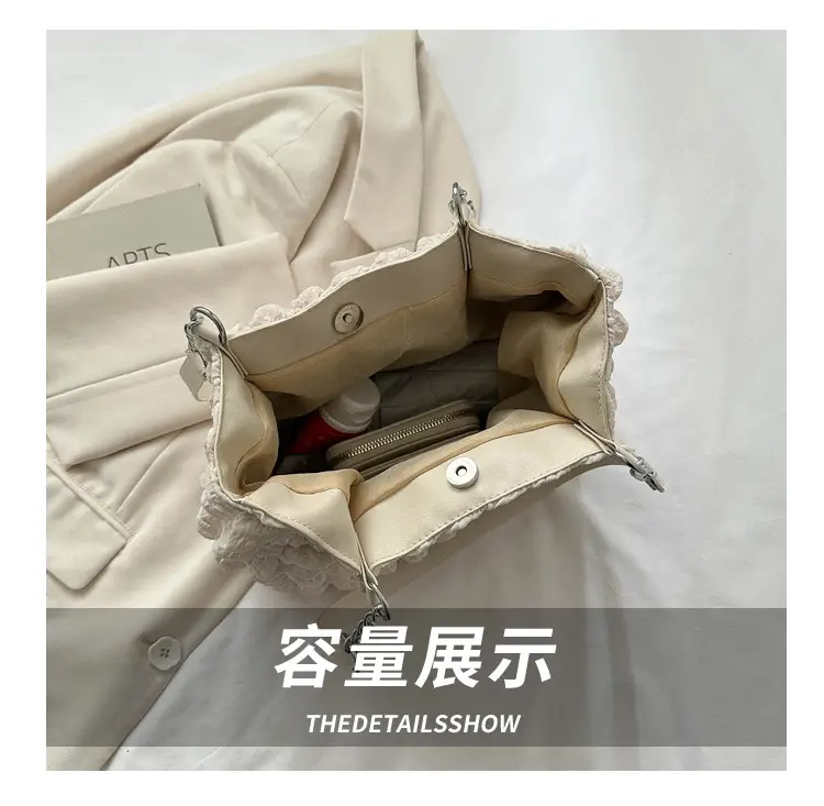 White Bubble Tote Bag Large Capacity Casual Shoulder Bag — feature 6