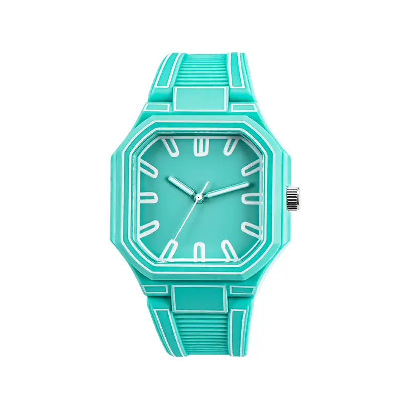 Green Octagonal Couple Watch for Girls High-Looking Design