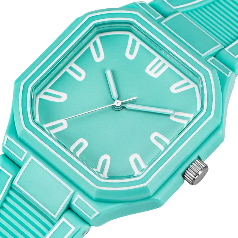 Green Octagonal Couple Watch for Girls High-Looking Design