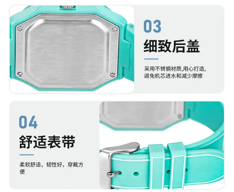 Green Octagonal Couple Watch for Girls High-Looking Design — feature 7