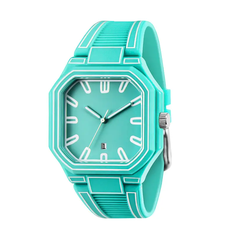 Green Octagonal Couple Watch for Girls High-Looking Design