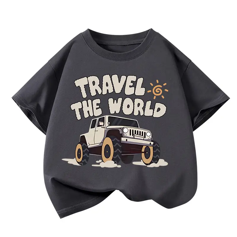 Boys' Orange Travel T-Shirt Medium Large Pure Cotton