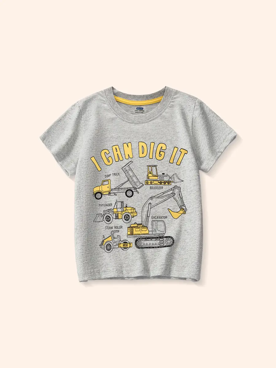 Boys Cotton Cartoon Excavator T-Shirts 2025 Summer - Image 10