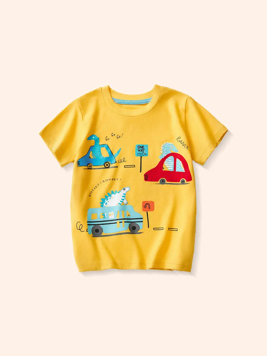 Boys Cotton Cartoon Excavator T-Shirts 2025 Summer - Image 12