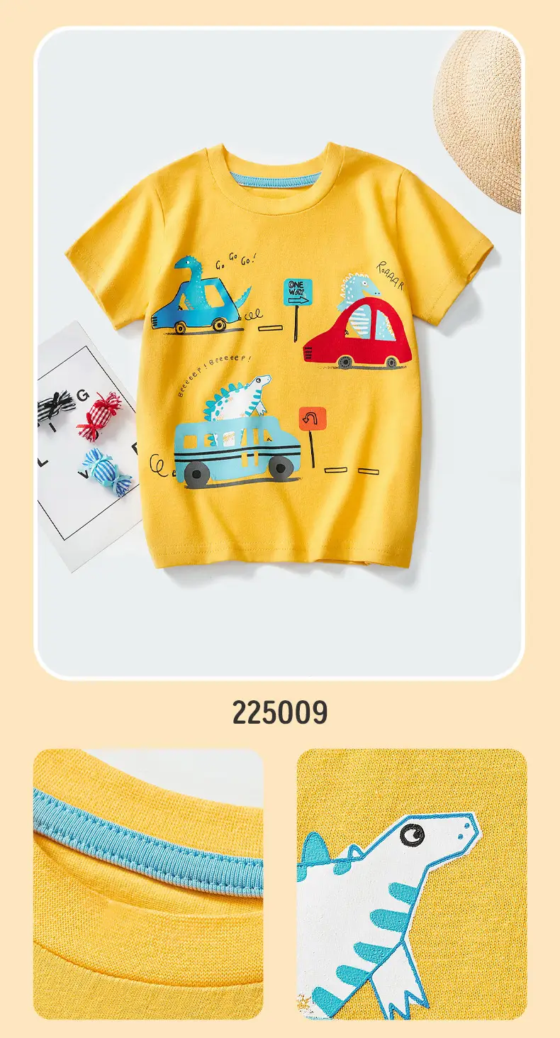 Boys Cotton Cartoon Excavator T-Shirts 2025 Summer — feature 11