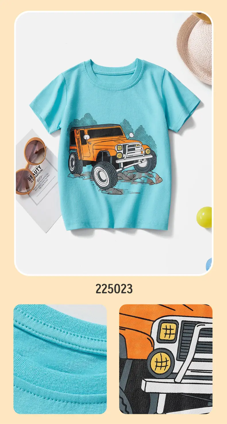 Boys Cotton Cartoon Excavator T-Shirts 2025 Summer — feature 12