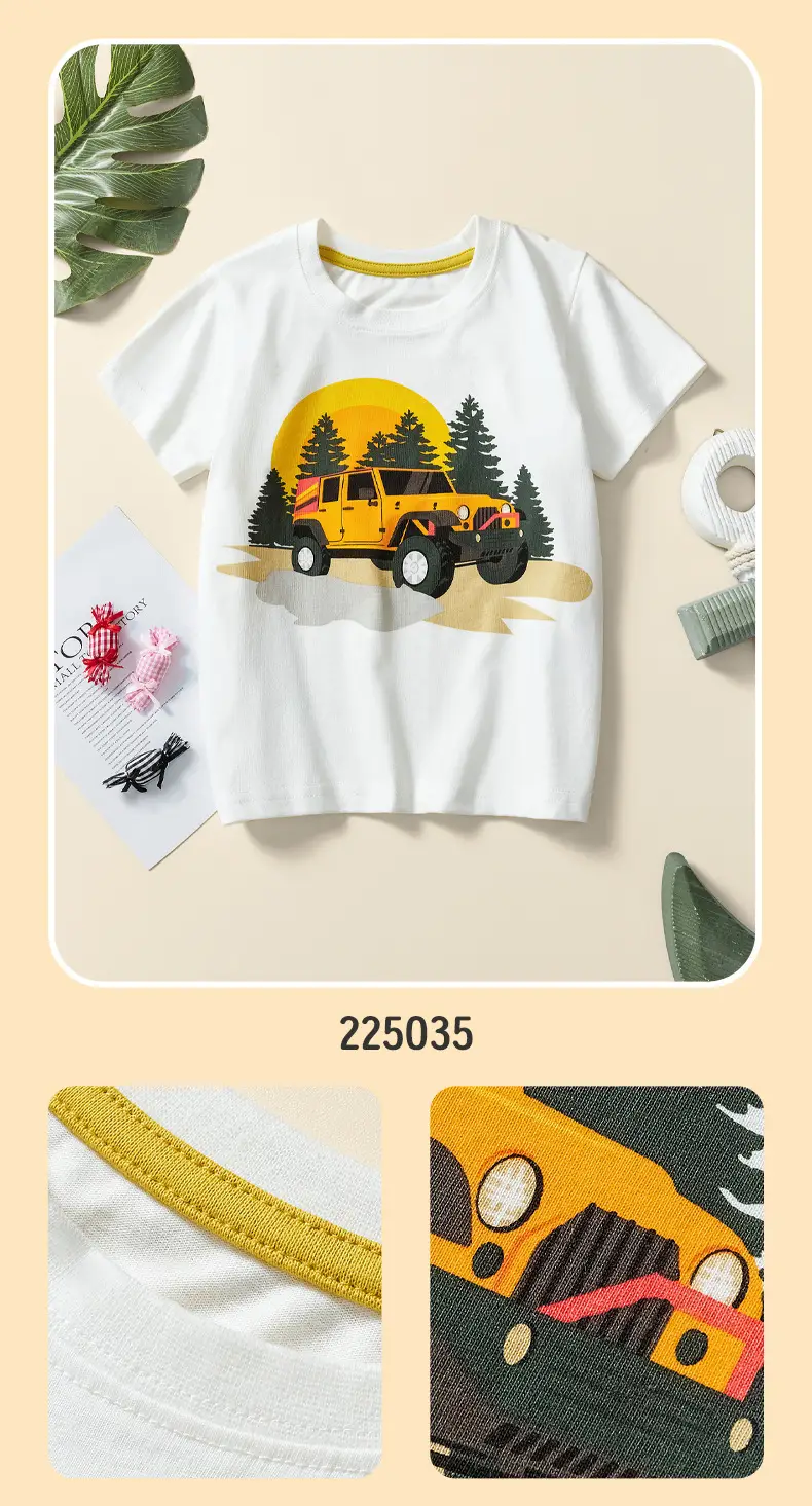 Boys Cotton Cartoon Excavator T-Shirts 2025 Summer — feature 13