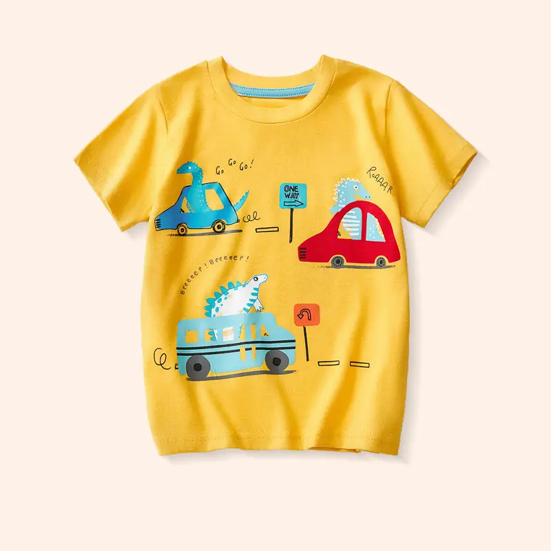 Boys Cotton Cartoon Excavator T-Shirts 2025 Summer - Image 4