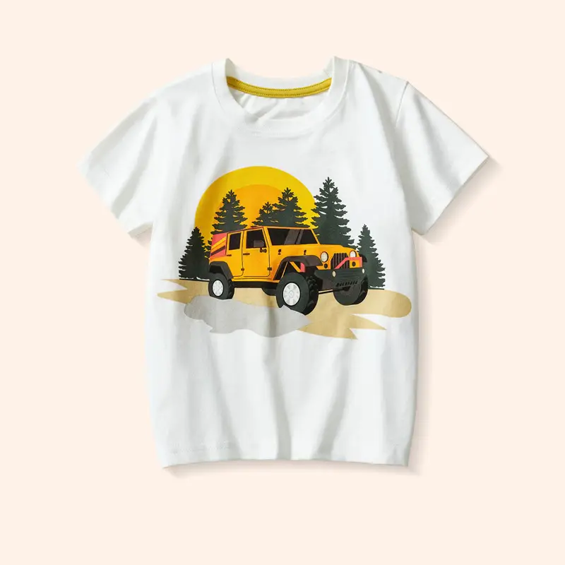 Boys Cotton Cartoon Excavator T-Shirts 2025 Summer - Image 6