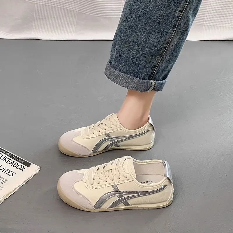 Women Silver Casual Flat Sneakers 2025 - Image 2