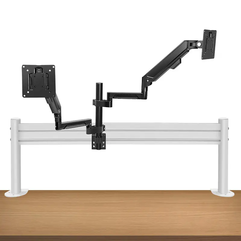 Monitor 2-Screen 3-Screen Console Rail Screen Aluminum Profile Air Pressure Horizontal and Vertical Screen Punch-Free Hanging Arm Bracket