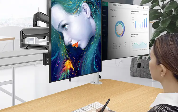 Monitor 2-Screen 3-Screen Console Rail Screen Aluminum Profile Air Pressure Horizontal and Vertical Screen Punch-Free Hanging Arm Bracket — feature 14