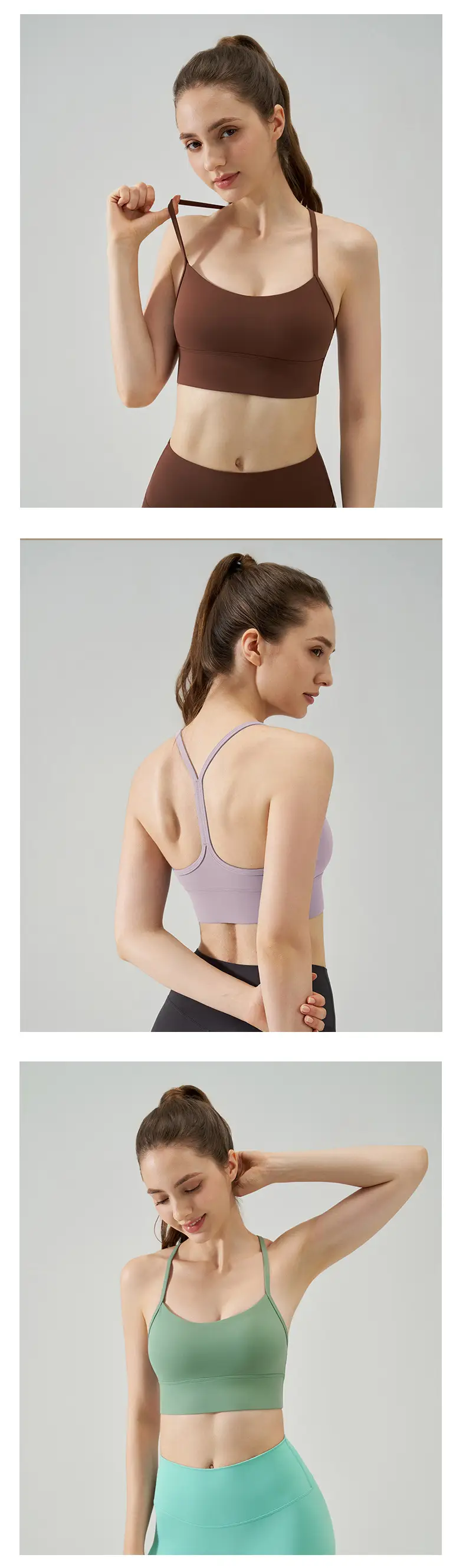 New Nude Sports Bra, Feminine and Beautiful Back, Spaghetti Straps, Outer Wear, Fitness Medium-Intensity Vest-Style Yoga Bra — feature 13