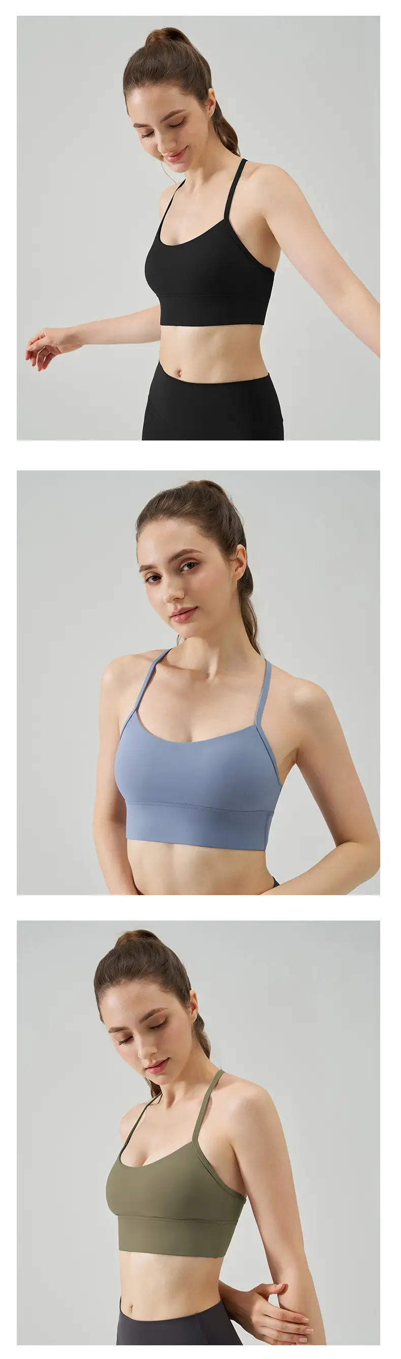 New Nude Sports Bra, Feminine and Beautiful Back, Spaghetti Straps, Outer Wear, Fitness Medium-Intensity Vest-Style Yoga Bra — feature 15