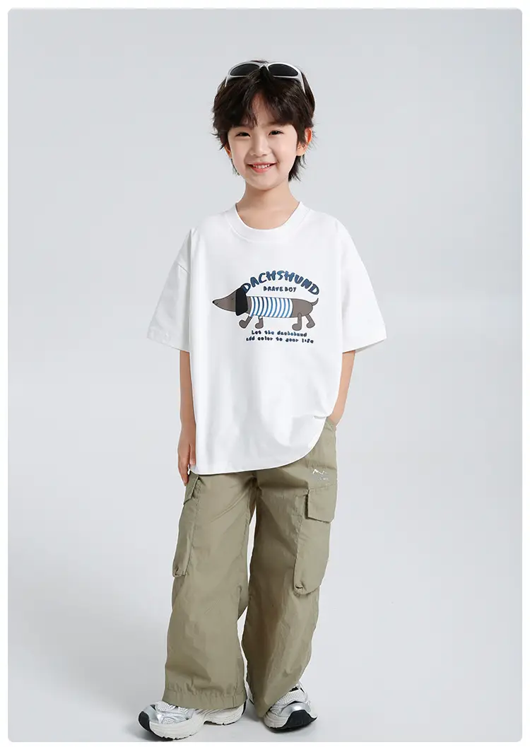 Haima Boys T-Shirt White Cartoon Print Quick Dry — feature 10