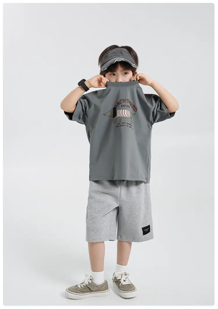 Haima Boys T-Shirt White Cartoon Print Quick Dry — feature 13