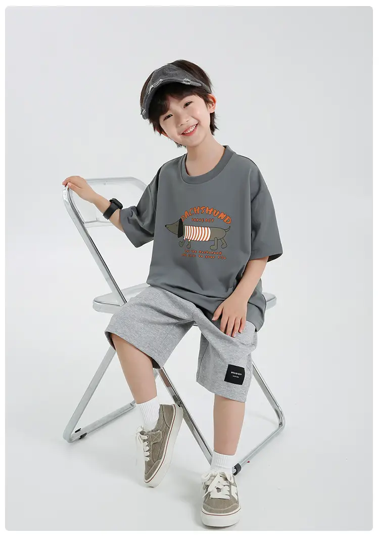 Haima Boys T-Shirt White Cartoon Print Quick Dry — feature 14