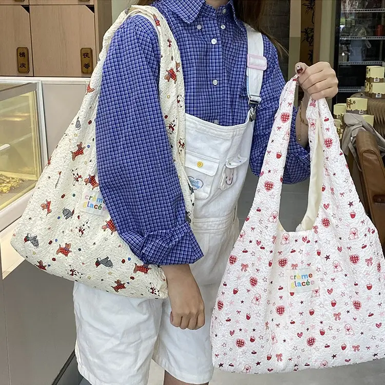 Korean Sweet Cartoon Embossed Tote Bag for Daily Use - Image 5