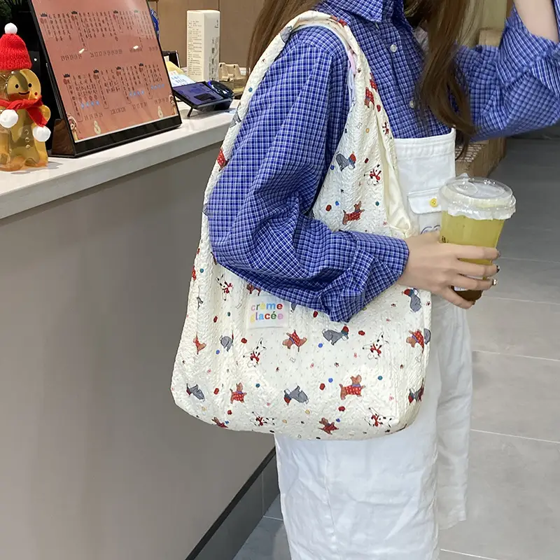 Korean Sweet Cartoon Embossed Tote Bag for Daily Use - Image 6