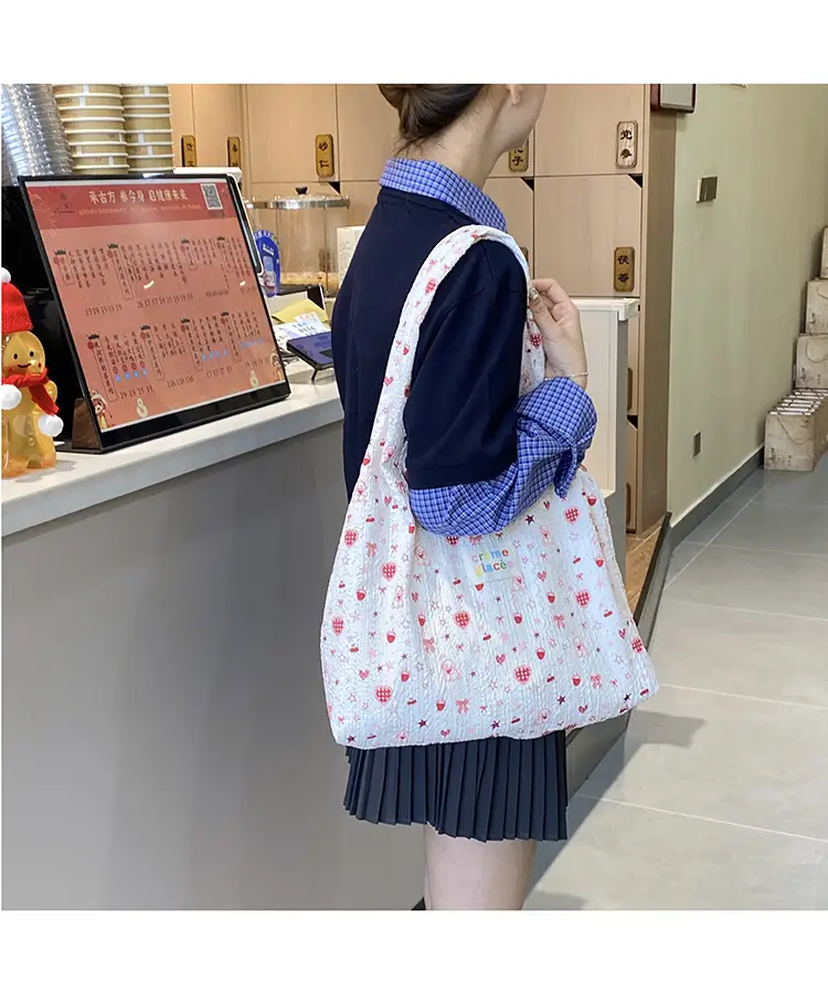 Korean Sweet Cartoon Embossed Tote Bag for Daily Use — feature 14