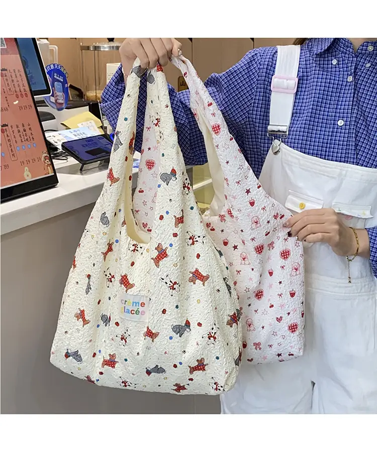 Korean Sweet Cartoon Embossed Tote Bag for Daily Use — feature 2