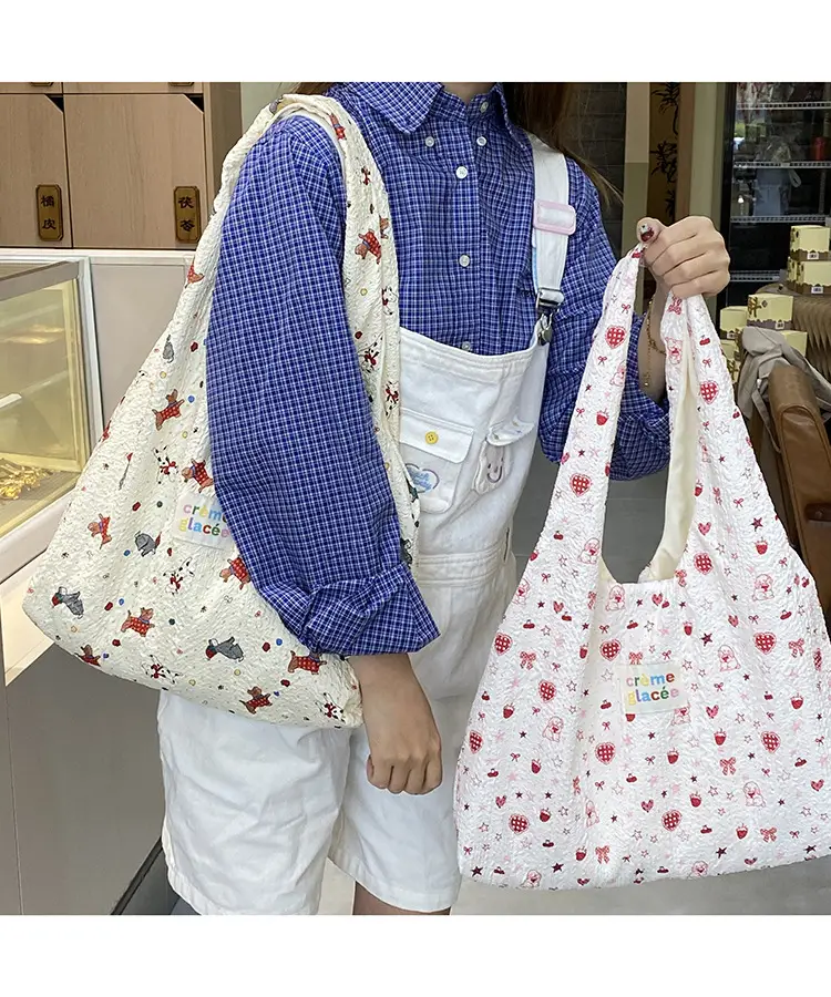 Korean Sweet Cartoon Embossed Tote Bag for Daily Use — feature 4
