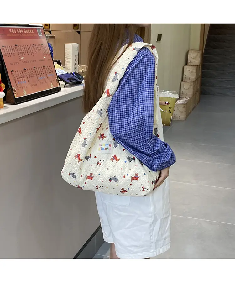 Korean Sweet Cartoon Embossed Tote Bag for Daily Use — feature 5