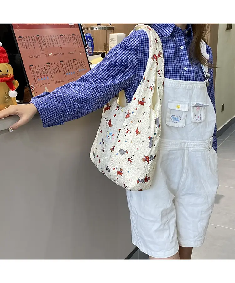 Korean Sweet Cartoon Embossed Tote Bag for Daily Use — feature 7