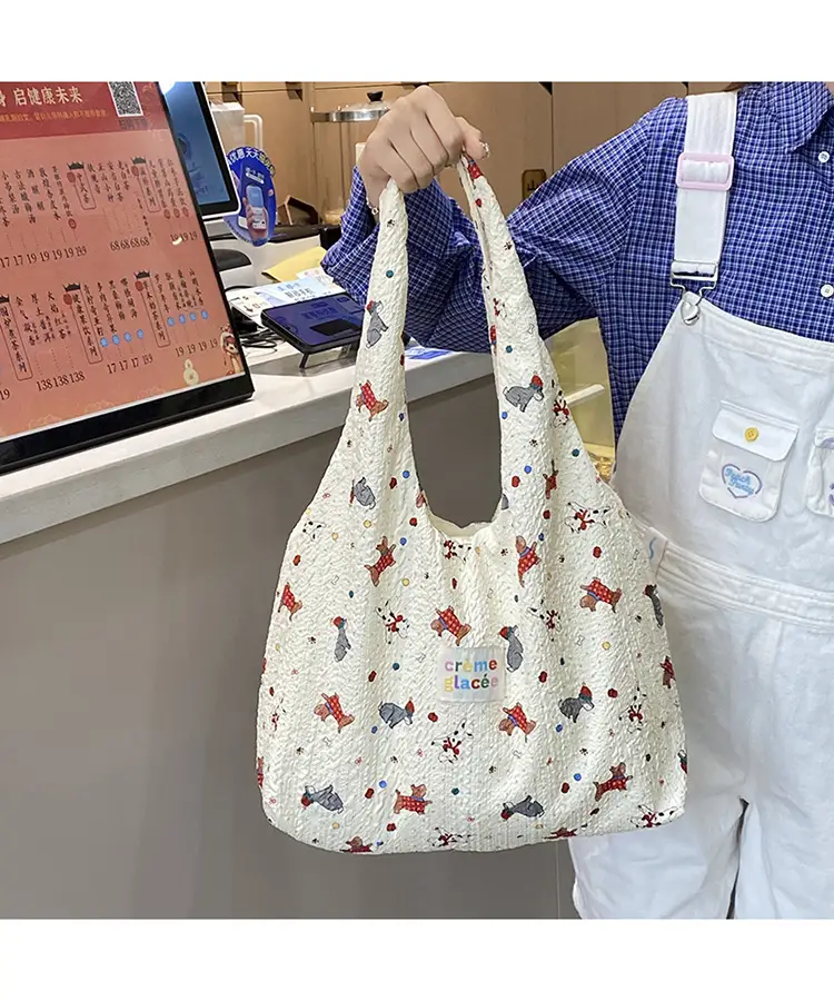 Korean Sweet Cartoon Embossed Tote Bag for Daily Use — feature 8