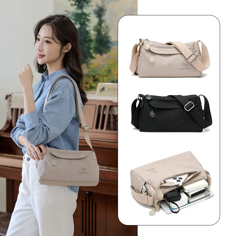 Women's Waterproof Crossbody Bag Beige Nylon 2025 - Image 6