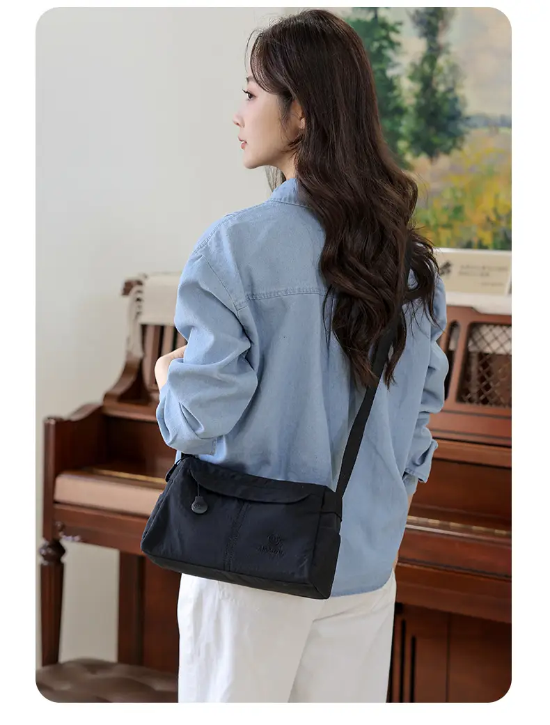 Women's Waterproof Crossbody Bag Beige Nylon 2025 — feature 5