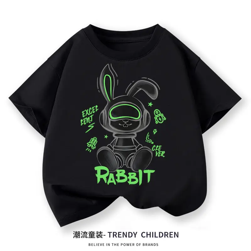 Kids Rabbit Graphic T-Shirt Green 2026 - Image 2