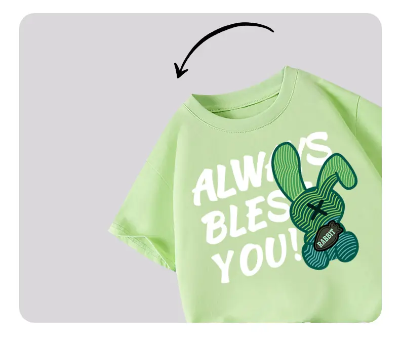 Kids Rabbit Graphic T-Shirt Green 2026 โ feature 4