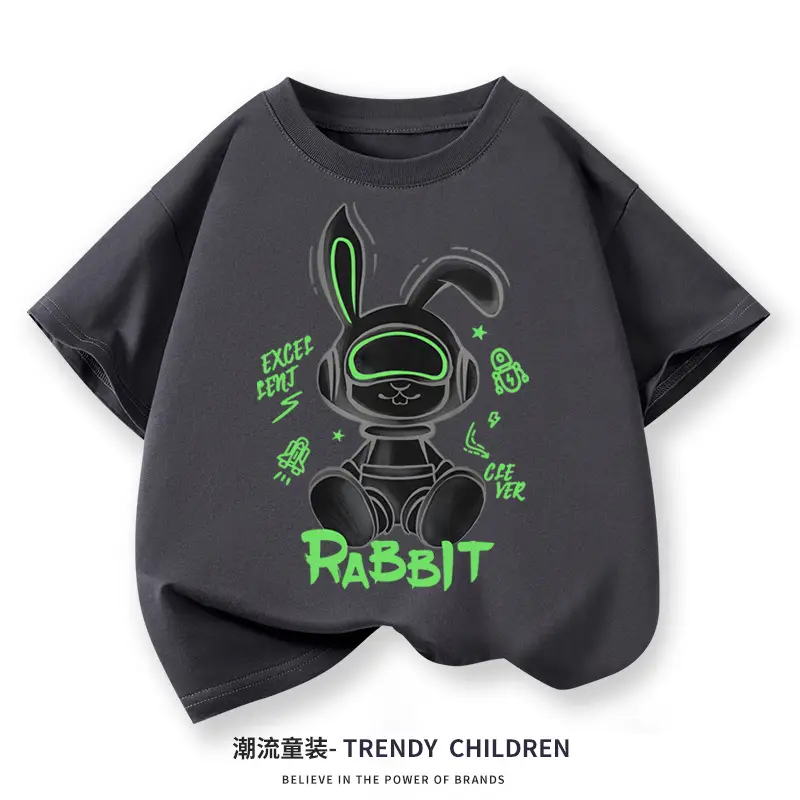 Kids Rabbit Graphic T-Shirt Green 2026 - Image 3
