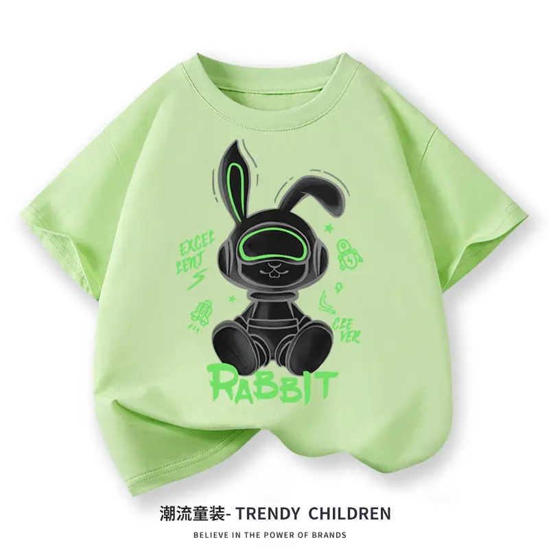 Kids Rabbit Graphic T-Shirt Green 2026 - Image 5