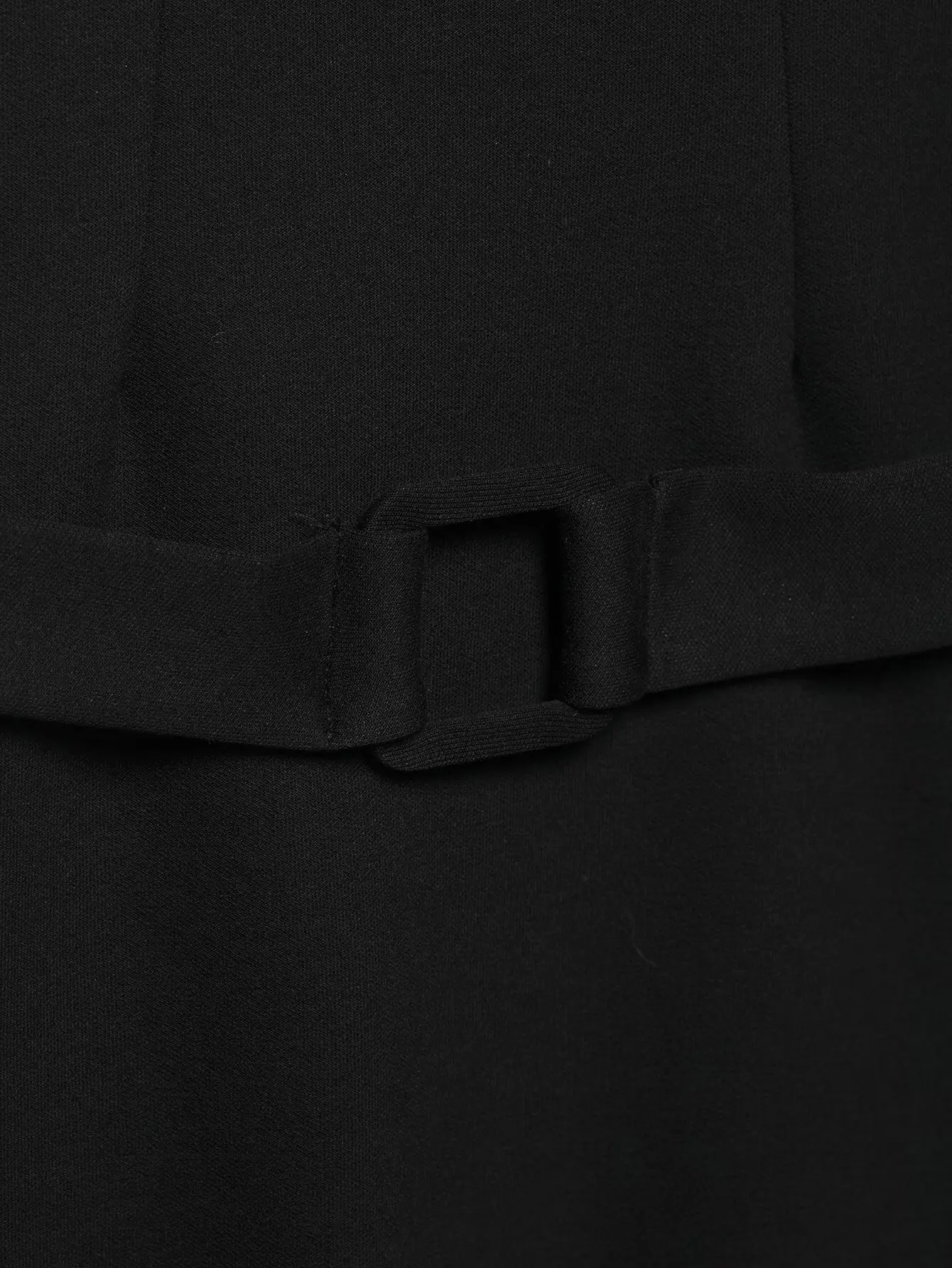 Black Square Neck Belt Short Dress for Women — feature 27