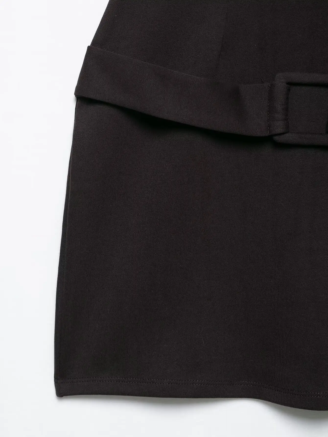 Black Square Neck Belt Short Dress for Women — feature 9