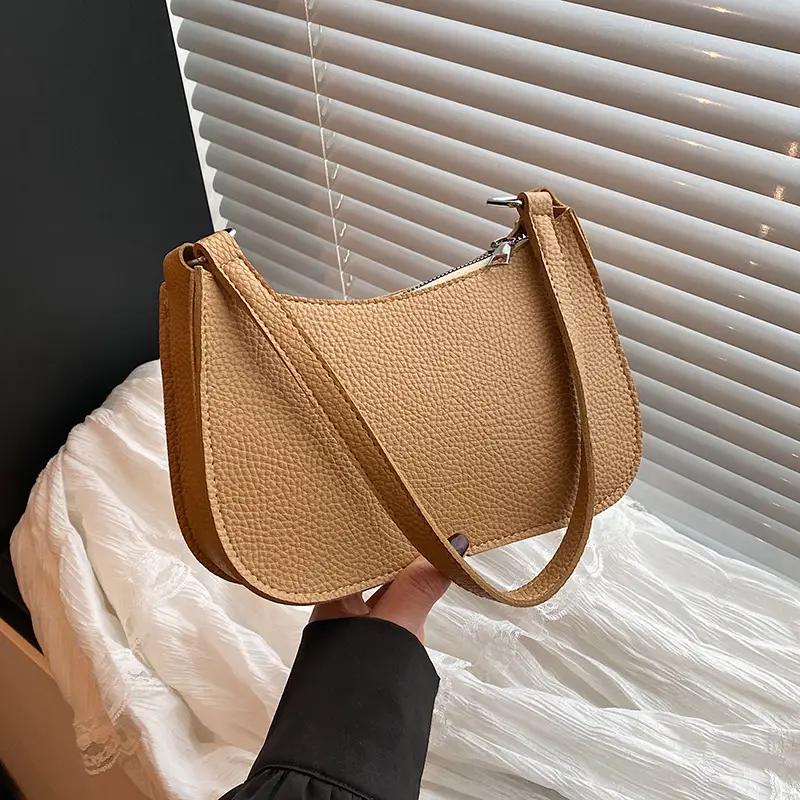 Women's Tan Leather Shoulder Bag Large Capacity 2025 - Image 5